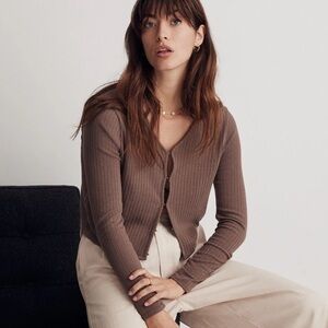 Madewell Ribbed Crop Cardigan